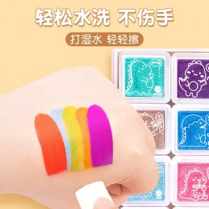 儿童手指画填色画画图册幼儿园手掌点画玩具印泥绘画工具颜料无毒
